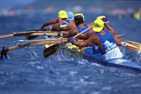 Canoe with outrigger Tahiti