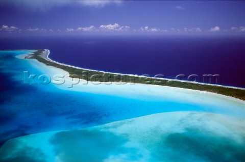 Barrier Reef and sand banks off Bora Bora French Polynesia