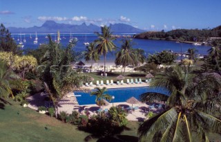 Hotel swimming pool, Tahiti.