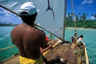 Crew on local fishing boat, French Polynesia