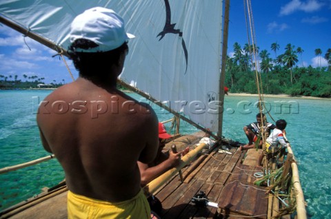 Crew on local fishing boat French Polynesia