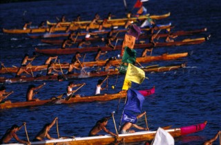 Canoe race, French Polynesia