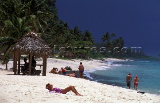Sunbathing on the beach - Western Samoa