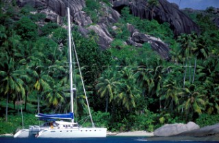 Catamaran cruising in the Seychelles