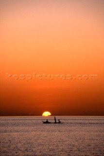 Fishermen return at sunset Travel, Thailand