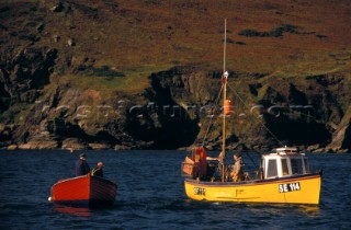 Cornish fishermen at work