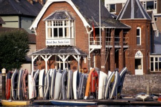 Royal Dart Yacht Club Dinghies lined up outside
