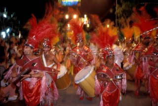Colours and costumes at the Mardi Gras Carnival Celebration Rio de Jiniero Brazil