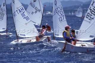 Young sailors competing at the Optimists World Championship, Martinque 1999