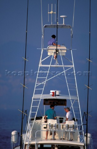 Tower on game fishing boat 