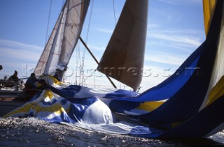 Swan yacht drops her large spinnaker