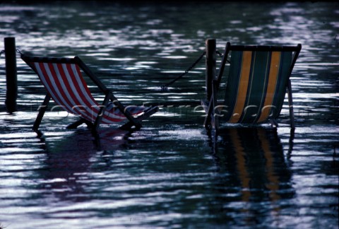 Deck chairs in flood Disasters