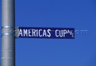 Street sign for Americas Cup Avenue, Newport, Rhode Island, USA