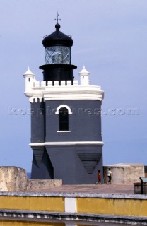 Lighthouse on cliff top in Puerto Rico