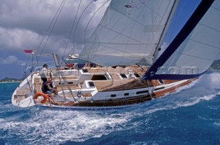 Charter cruising yacht near St Barts in the Caribbean