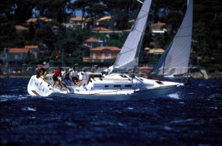 Beneteau cruising yacht in France