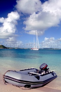 RIB Tender on Beach Cruising Caribbean