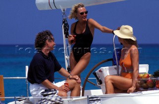 Relaxing aboard a charter yacht in the Caribbean