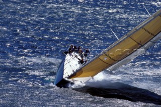 Morning Glory heeled over in strong winds at the Rothmans Cup 1995