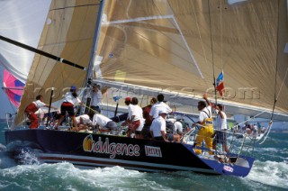Racing yacht Indulgence competing in the Commodores Cup 1994