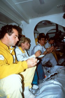 Merit off watch crew eats below deck on the Whitread race