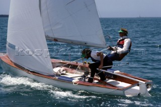 Joe Richards and crew sailing a Flying Dutchman at the 1984 Olympics