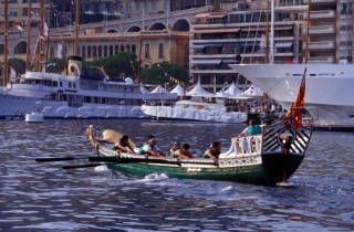 A rowing boat competing during Monaco Classic Week 1999