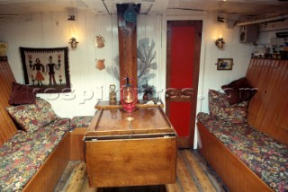 Saloon interior onboard the classic Pilot Cutter Hirta