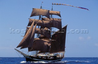 Tall ship Eye of the Wind off Antigua