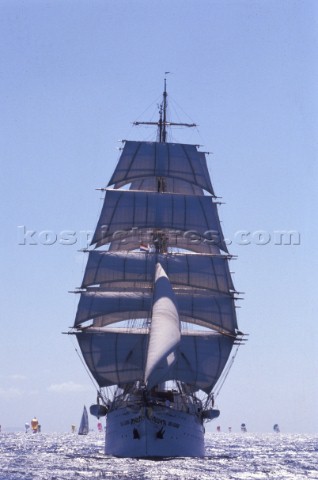 Tall ship under sail