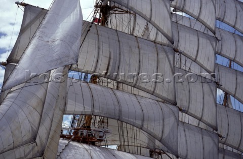 Detail of tall ship sails