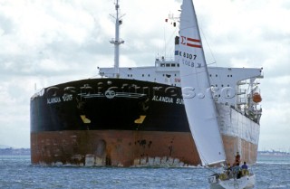 Sigma yacht sails into danger with an oil tanker in restricted water