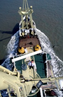 View of maintenance vessels deck from the masthead