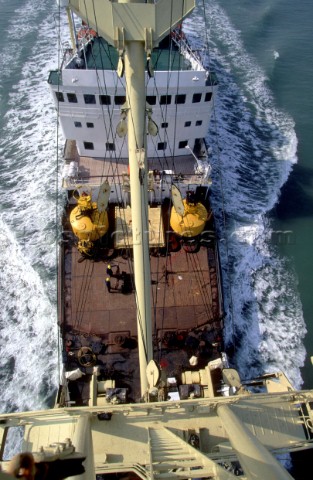 View of maintenance vessels deck from masthead