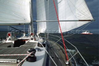 Deck  detail on board Swan 51 Formosa