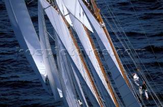 Graphic sails of a classic yacht