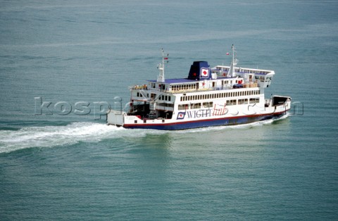 Isle of Wight ferry underway in the Solent UK