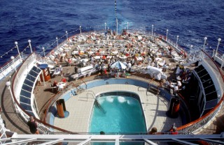 Cruise Ship Caronia - passengers on aft deck