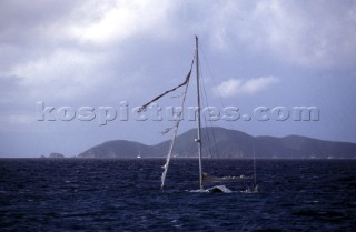 Cruising yacht sinking after storm in the BVI - British Virgin Islands