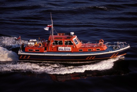 A lifeboat speeding to the rescue