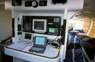 Navigation station onboard a racing yacht