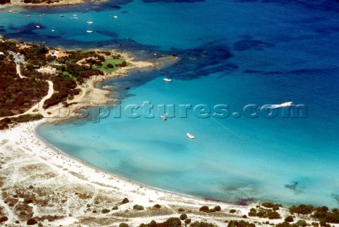 Aerial view of bay in Porto Cervo Sardinia