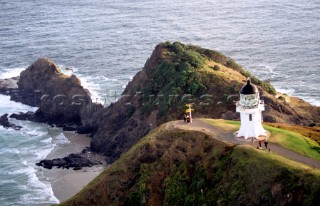 Lighthouse on cliff top, New Zealand