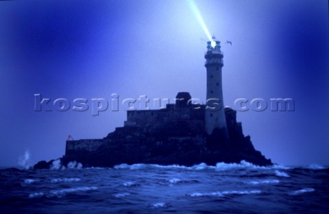 51-1283: Fastnet Rock Lighthouse with light in a stor - : Asset Details ...