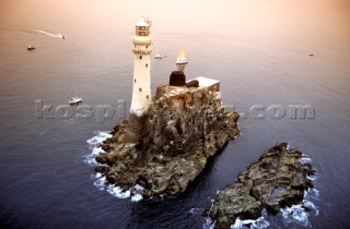 Aerial view of the Fastnet lighthouse in the Irish Sea