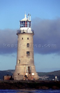 Lighthouse on the breakwater in Plymouth that marks the finish line of the Fastnet Race.