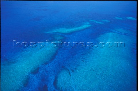Sea by Coral Reef Patterns  Aerial