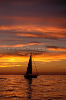Yacht into Sunset
