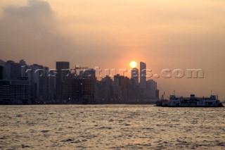 Hong Kong harbour at sunrise