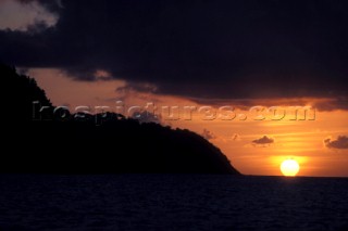 St Lucia at sunset, Caribbean